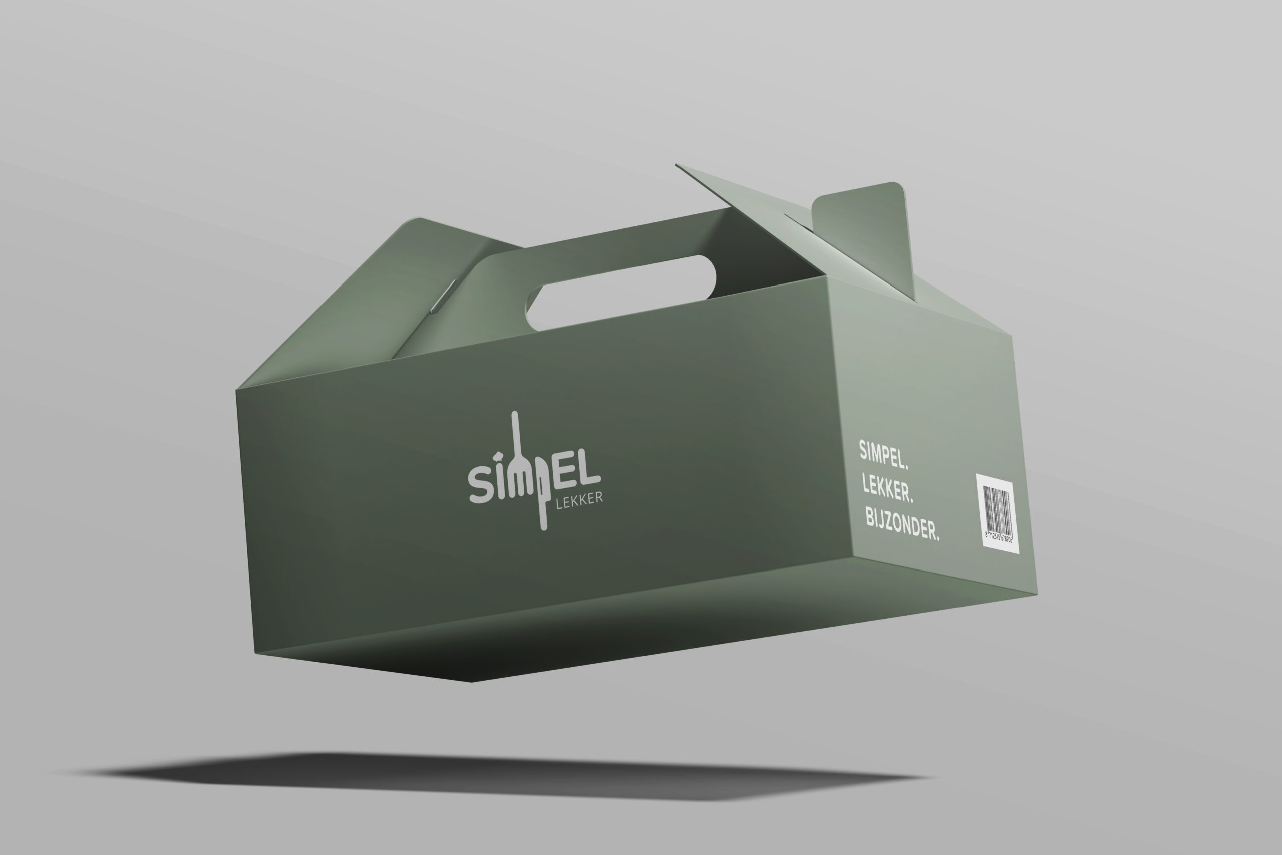 Take away box design voor klant Simpel Lekker